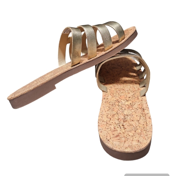 OshKosh B'gosh Girls Slip Sandals Gold Size 1 NWOT - Picture 5 of 6